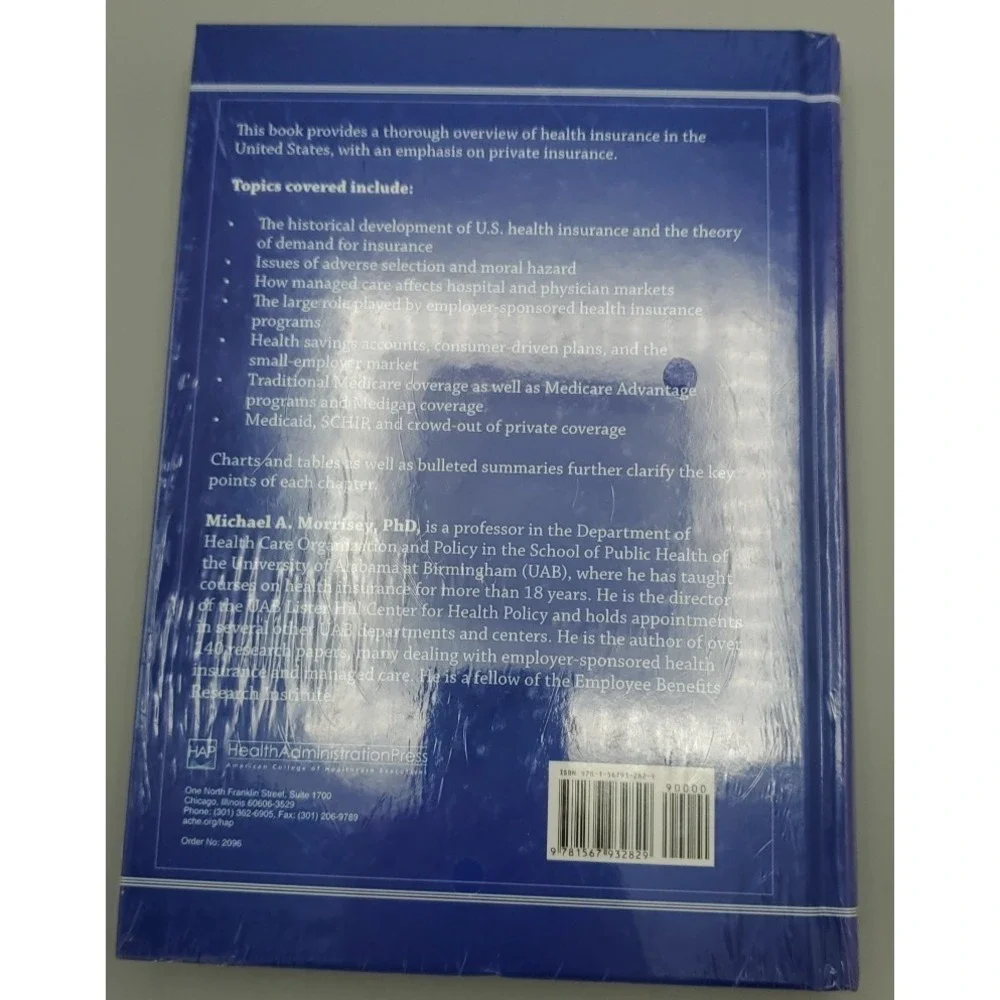 Health Insurance by Michael A Morrisey PhD‎ Health Administration Press *SEALED*